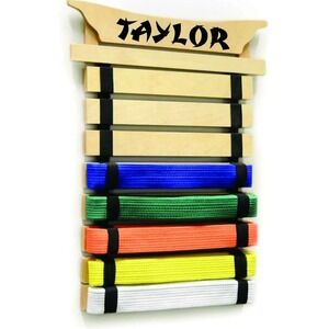 Milliard Martial Arts Belt Display - NEW IN BOX - Holds‎ 8 Belts Personalize It